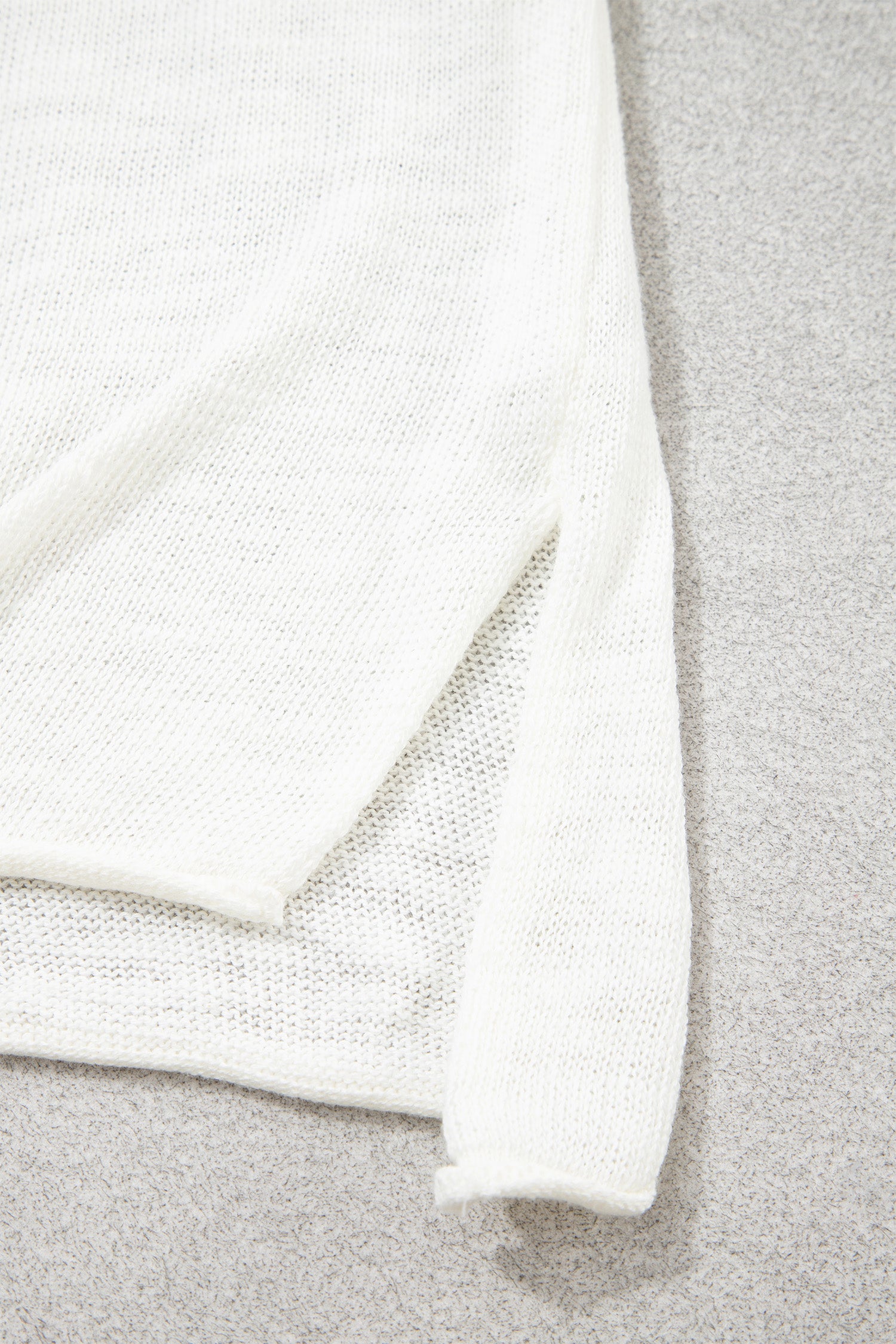 White V Neck Lightweight Knit BEACH SIDE Shift Tunic Sweater