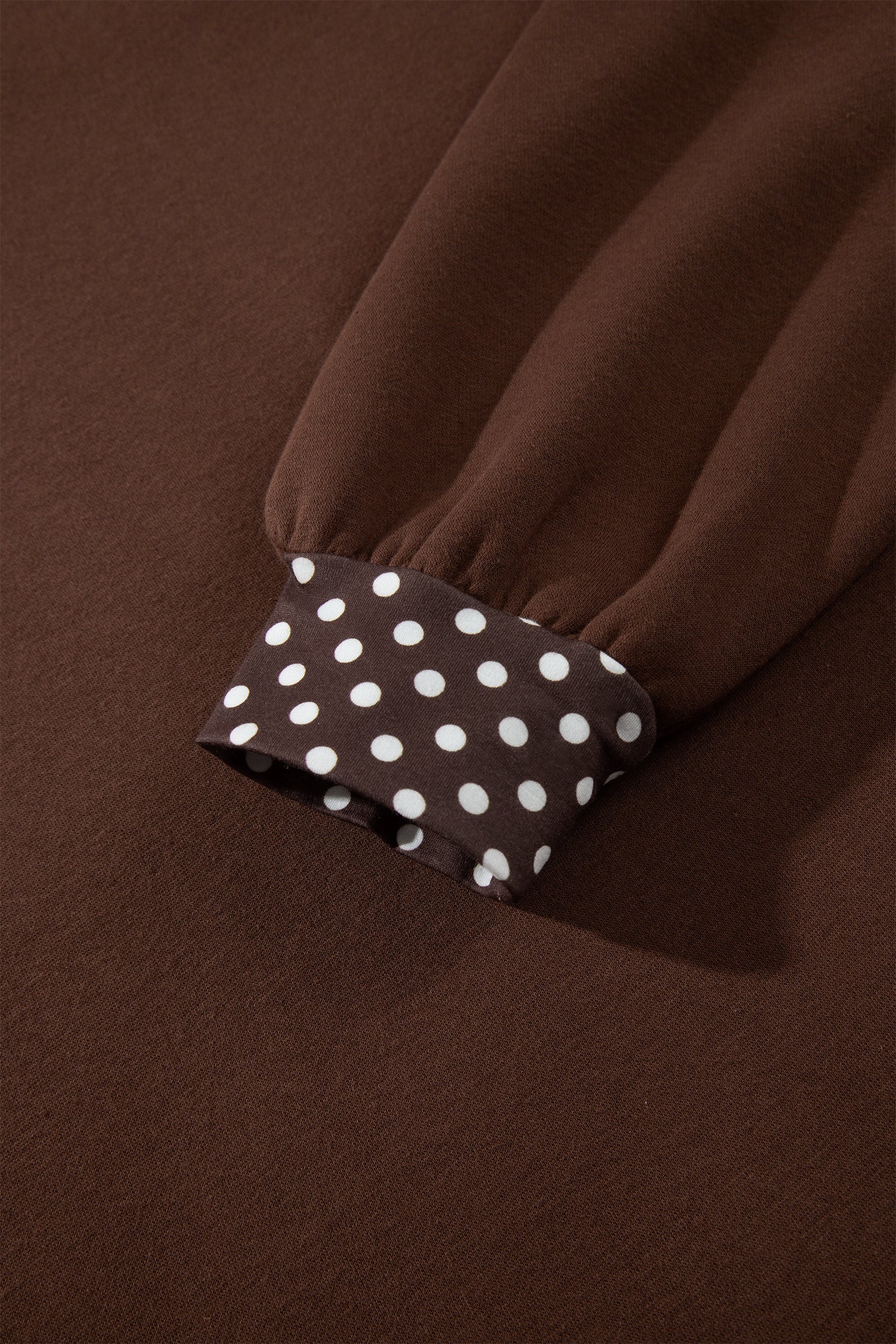 Dark Green Colorblock Polka Dot Contrast Trim Oversized Sweatshirt