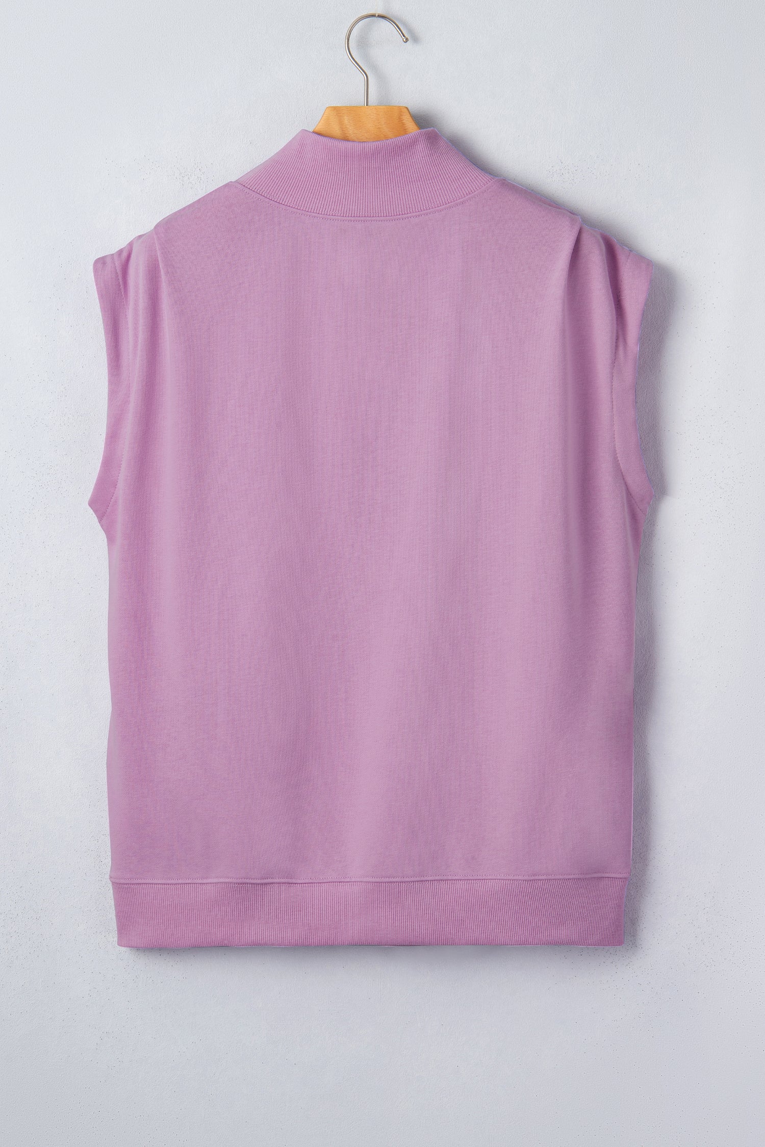 Mint Green Solid Color High Neck Cap Sleeve Loose Top