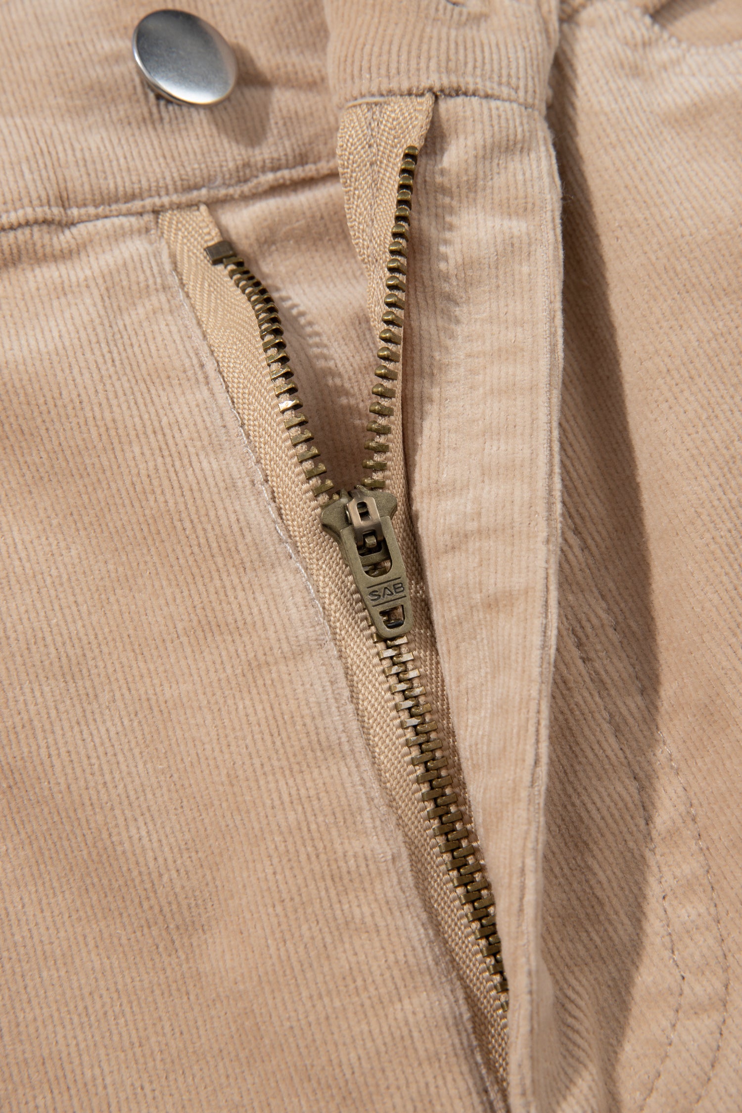 Smoke Gray Corduroy Side Panel Colorblock Straight Leg Pants