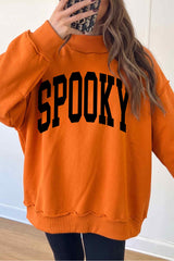Carrot Oversize Halloween Print Mock Neck Reversible Sweatshirt
