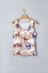 Brown Horse Hat Western Slim Tank Top