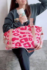 Color black Leopard Print Large Travel Bag