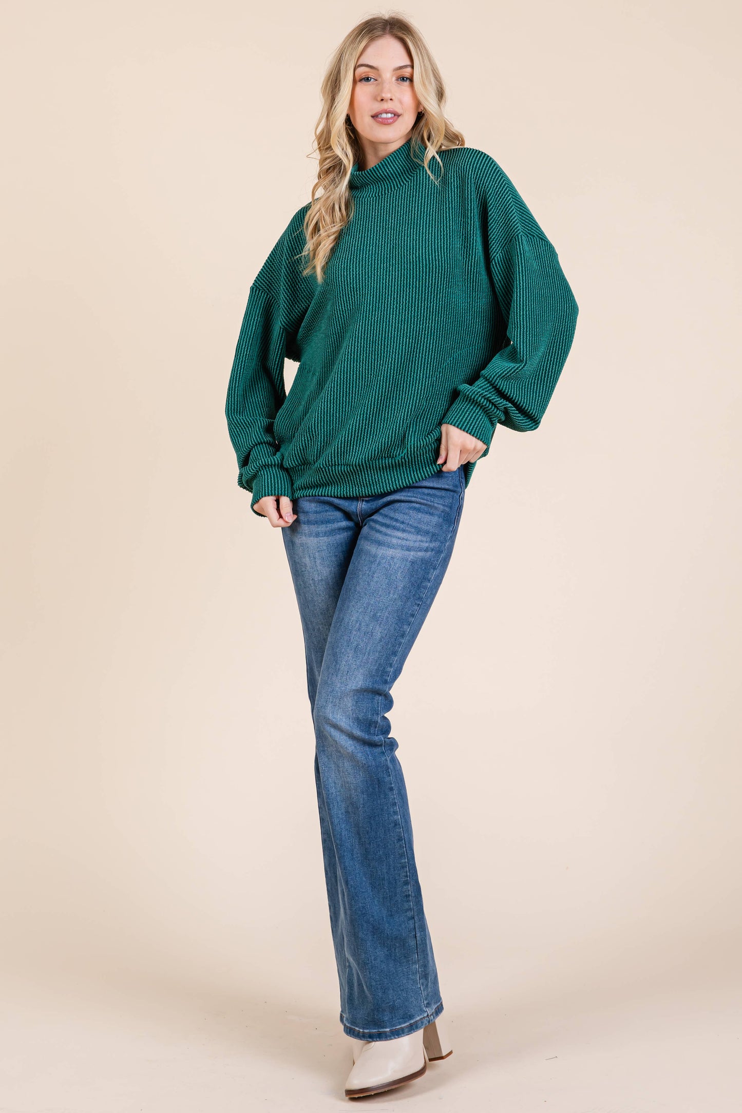 WOMEN'S PULLOVER RIB TOP