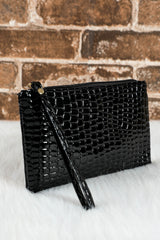 Thai Curry Crocodile Pattern Zipper Wristlet Wallet