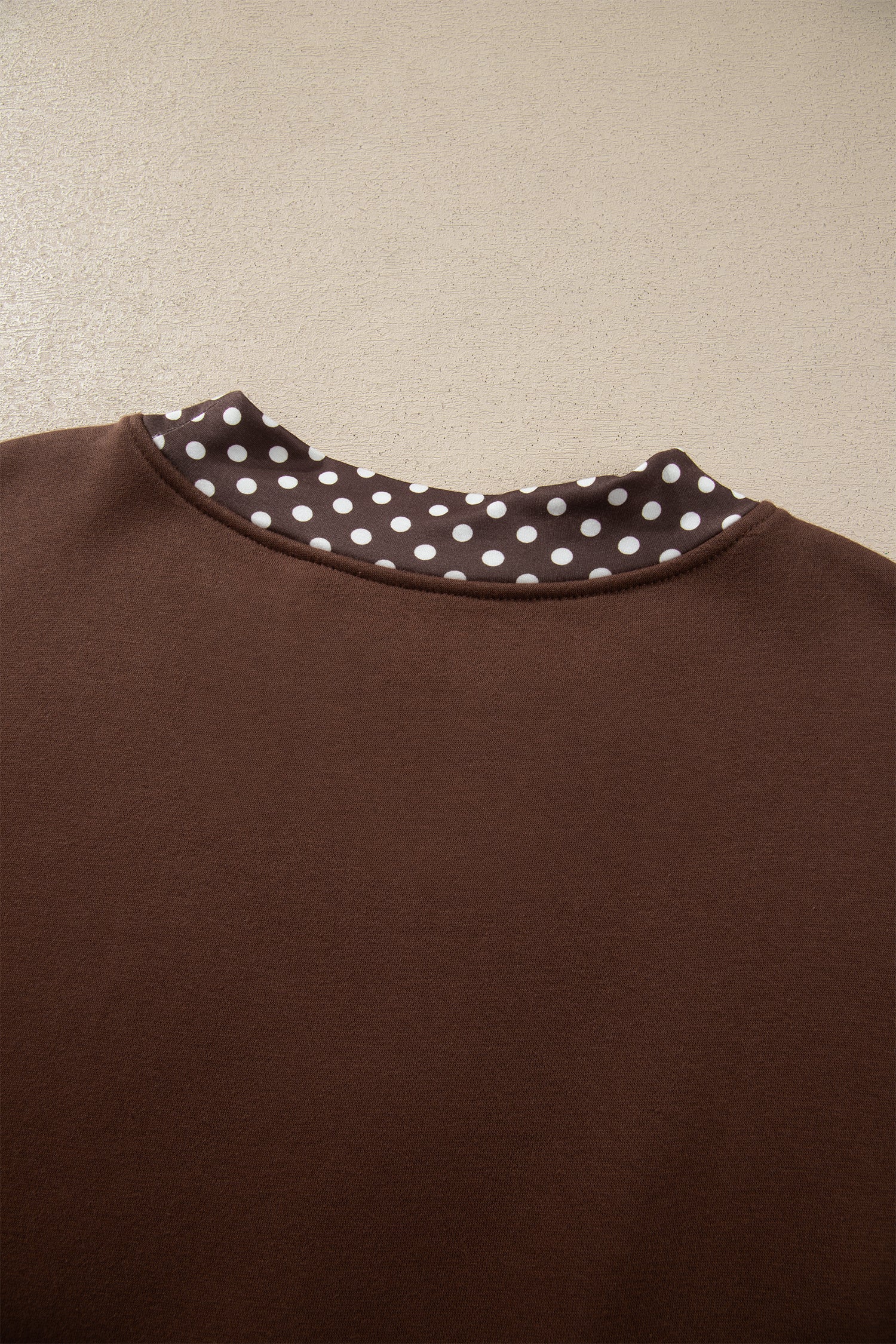 Dark Green Colorblock Polka Dot Contrast Trim Oversized Sweatshirt