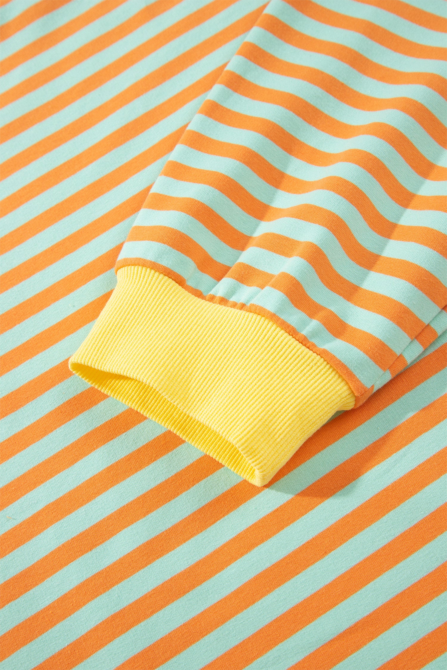 Orange Stripe High Neck Striped Colorblock Tunic Plus Size Sweatshirt