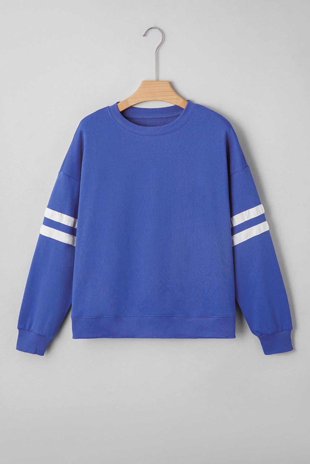 Fiery Red Varsity Striped Detail Drop Shoulder Oversized Sweatshirt