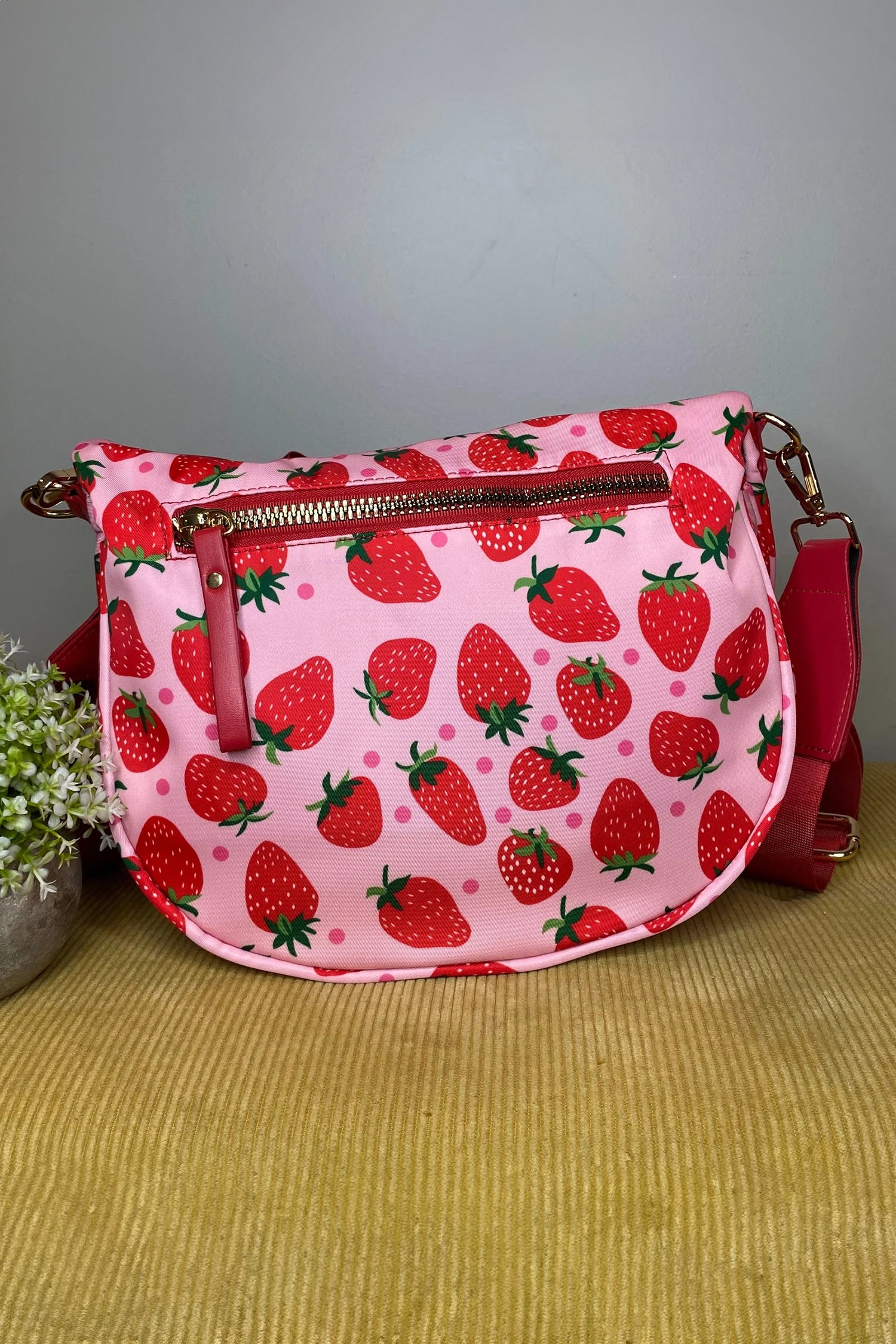 White Pretty Checkerboard Canvas Double Zip Crossbody Bag