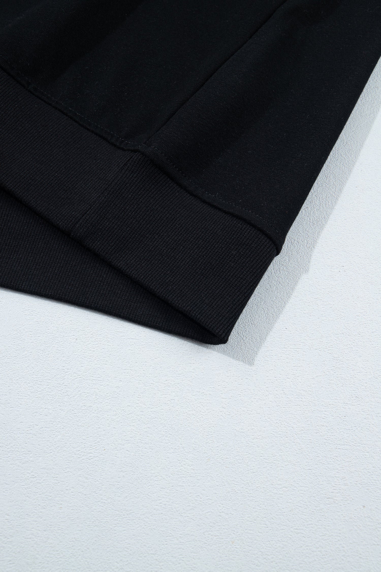 Black Solid Color Oversized Mock Neck Sweatshirt