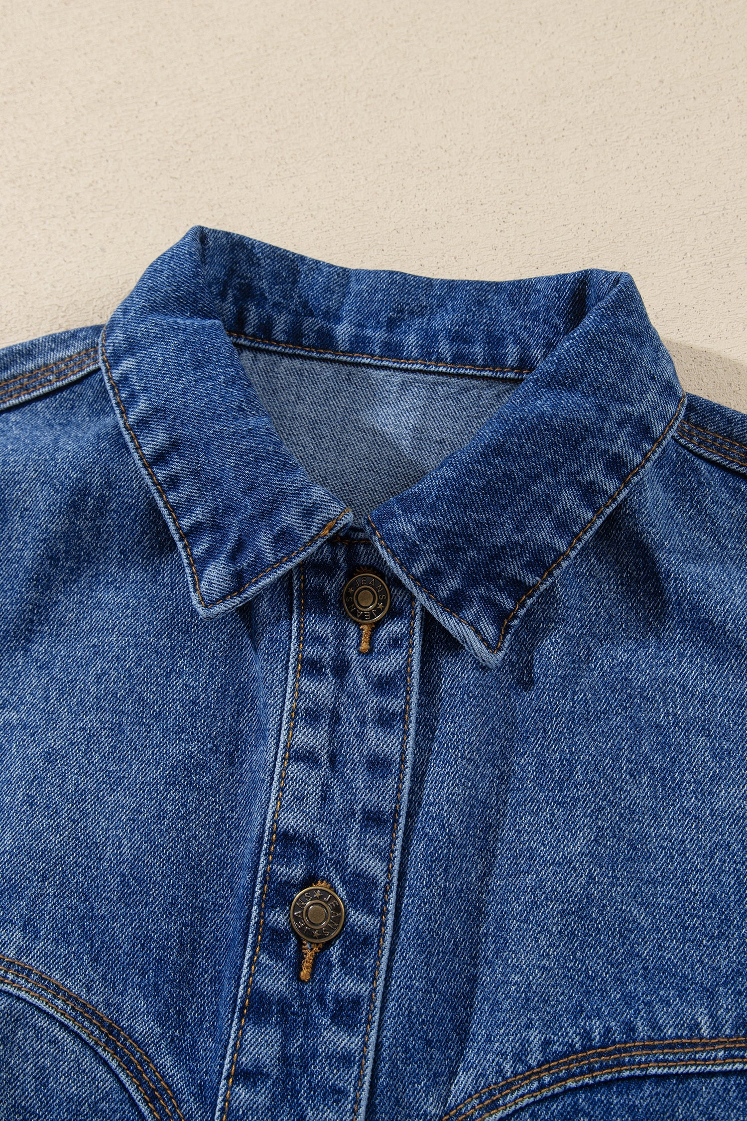 Sail Blue Vintage Wash Western Shift Denim Jacket
