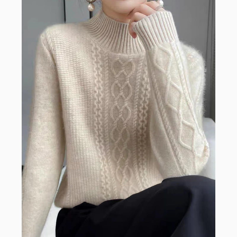 Half Turtleneck Sweater New Soft Glutinous Loose Sweater