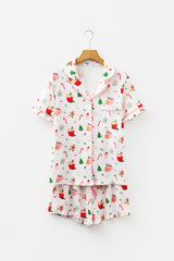 White Christmas Spirits Shirt 2pcs Shorts Pajama Set