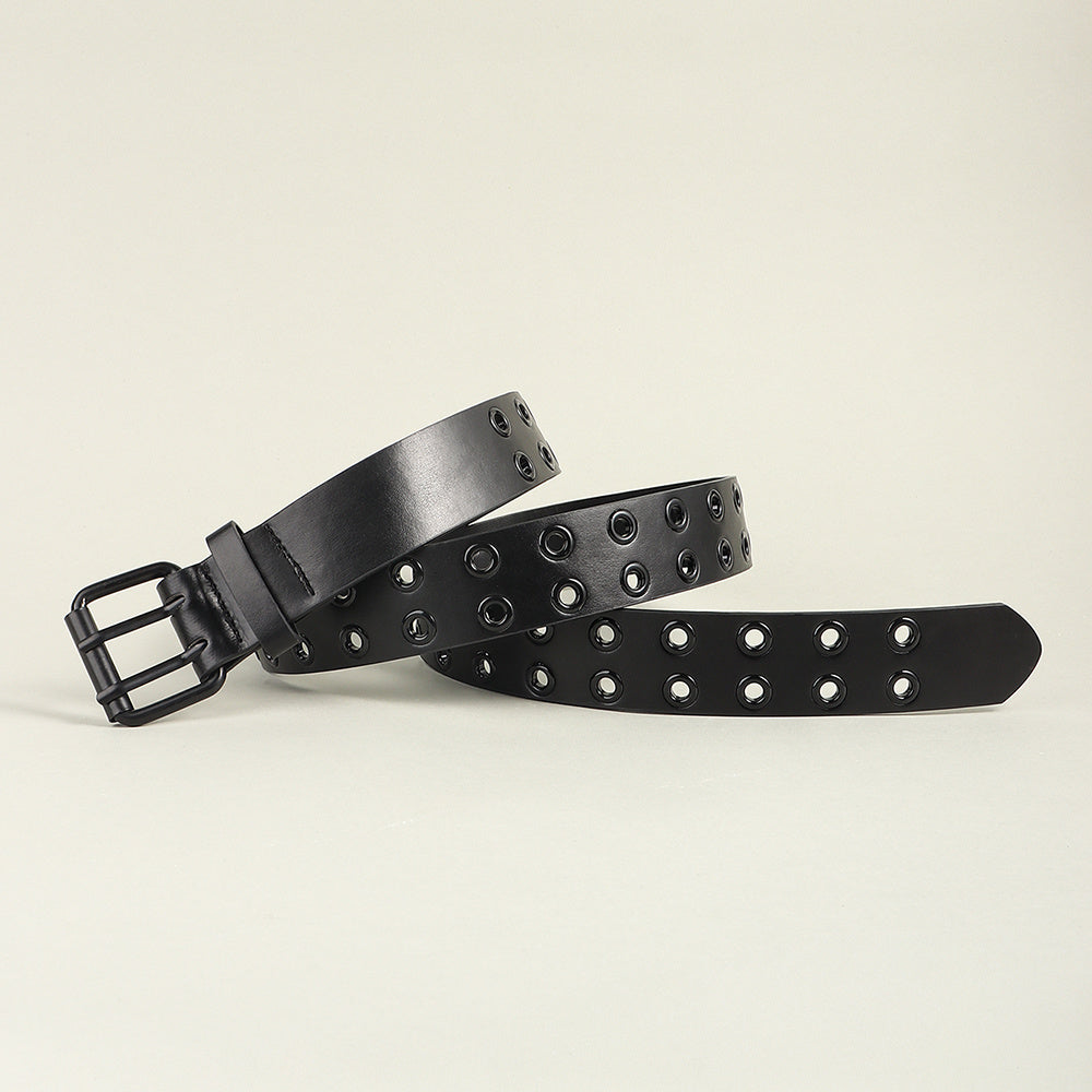 Double-buckle Cutout Hip Hop Trend Metal Cutout Punk Belts