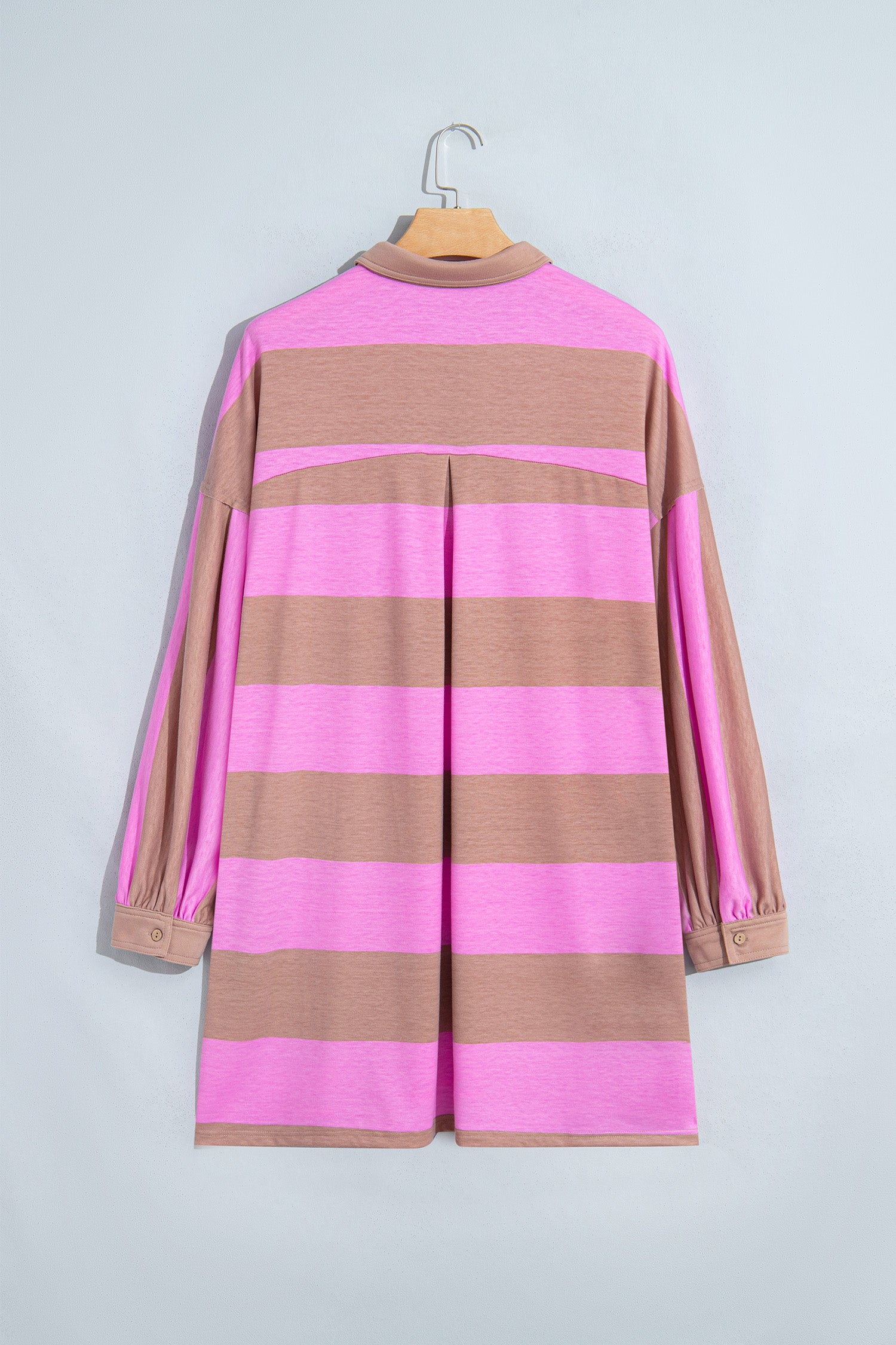 Rose Stripe Striped Colorblock Long Sleeve V Neck Shift Plus Size Dress