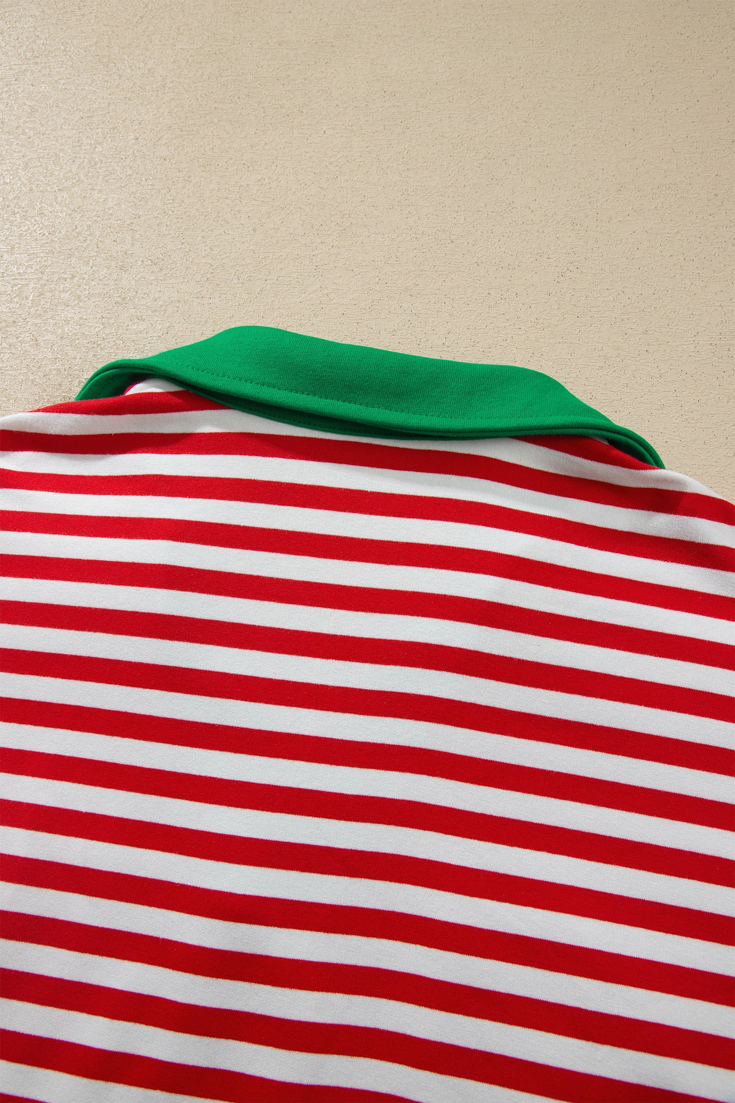 Red Stripe Colorblock Trim Polo Collar Drawstring Elastic Waist Band Casual 2pcs Outfit