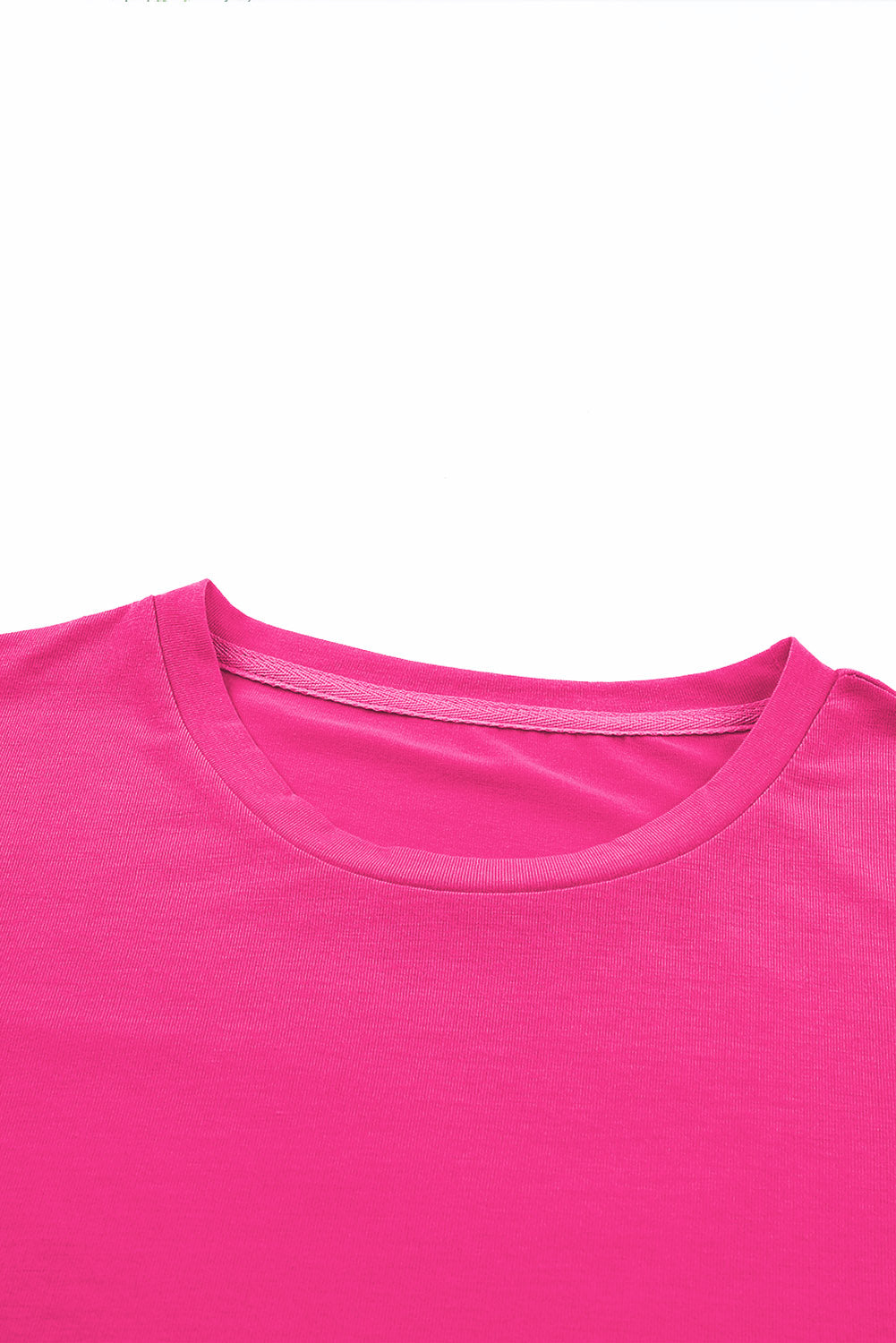 Yellow Cream Casual Plain Crew Neck Tee