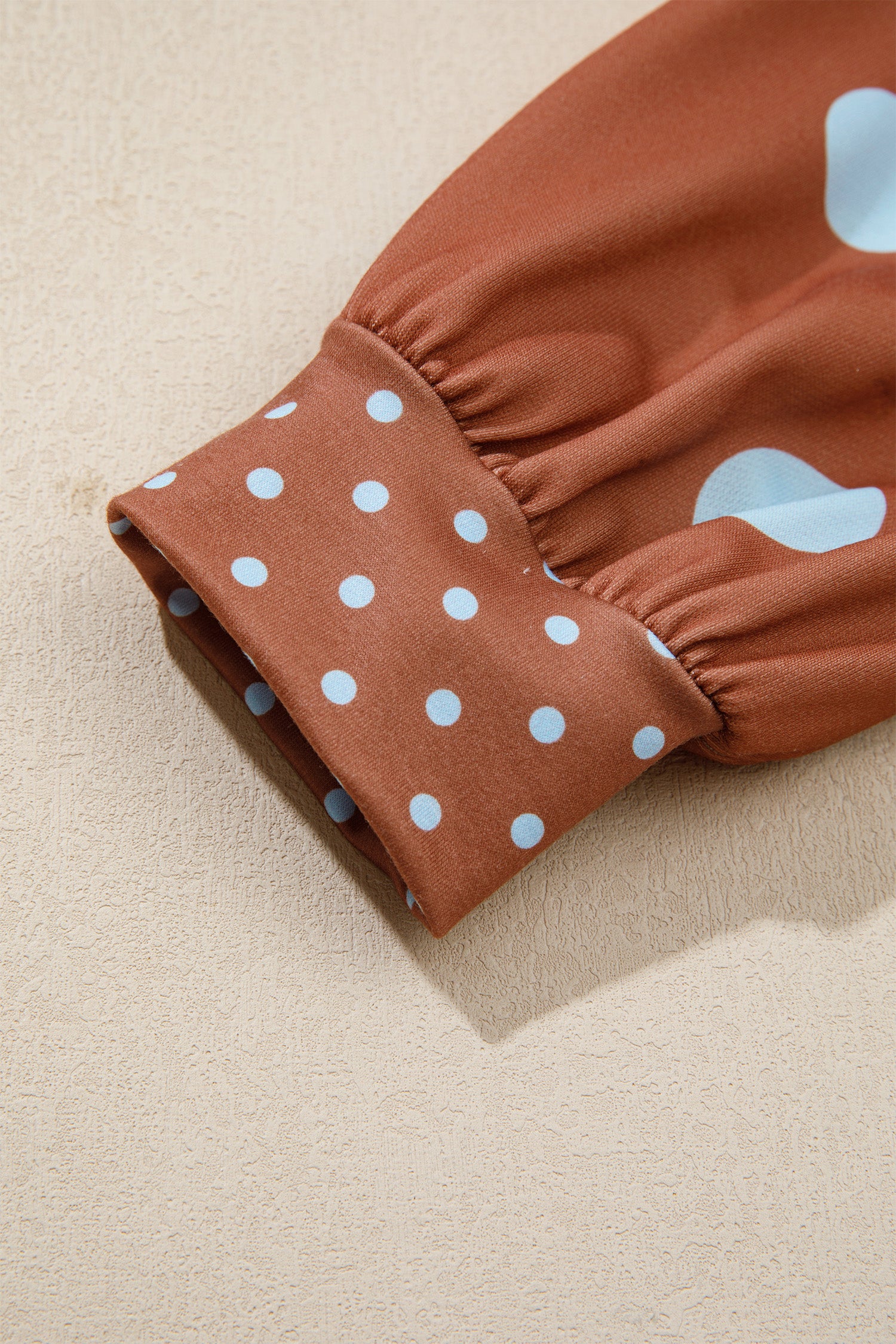 Pink Polka Dot Print Contrast Detail Oversized Tunic Sweatshirt