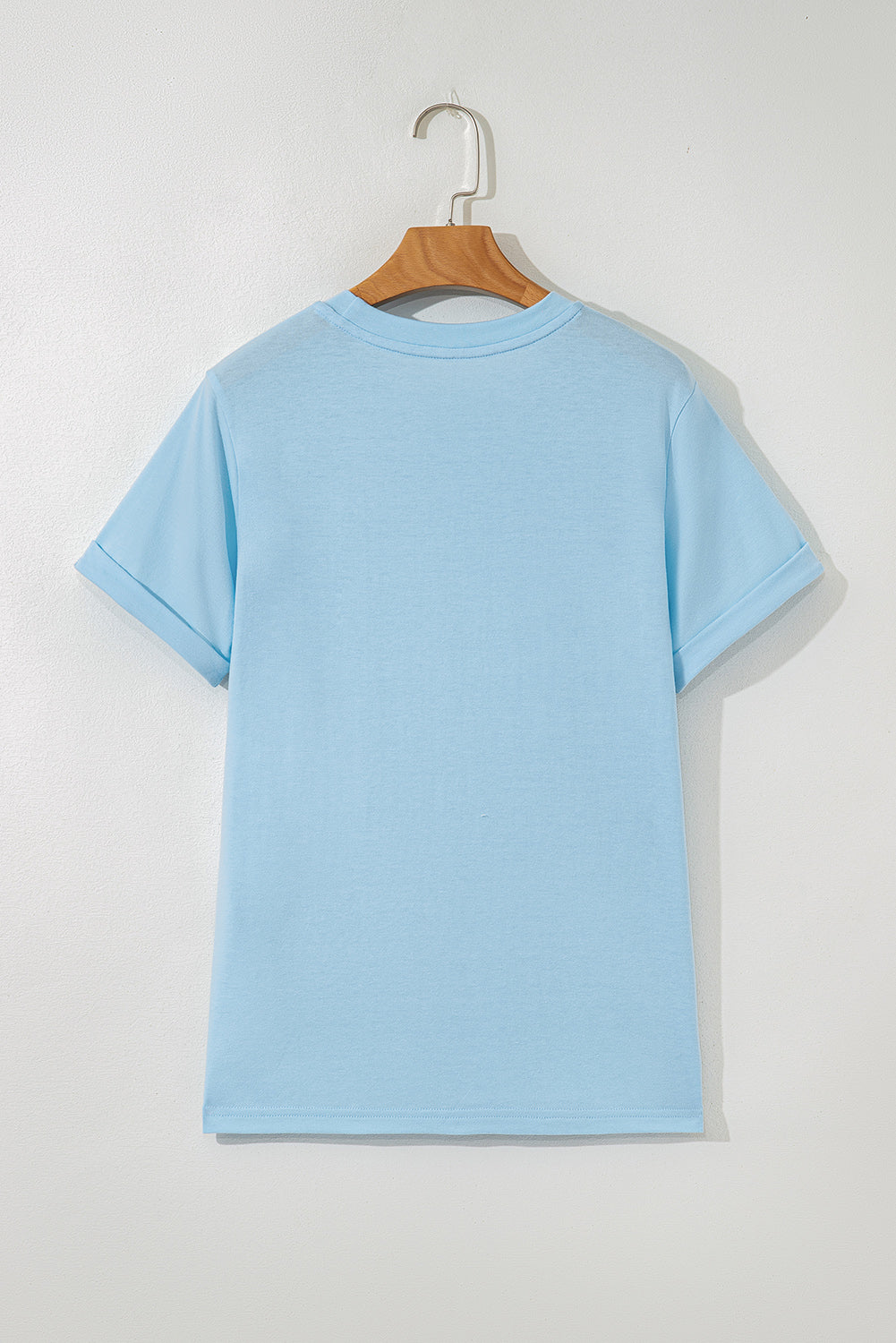 Yellow Cream Casual Plain Crew Neck Tee