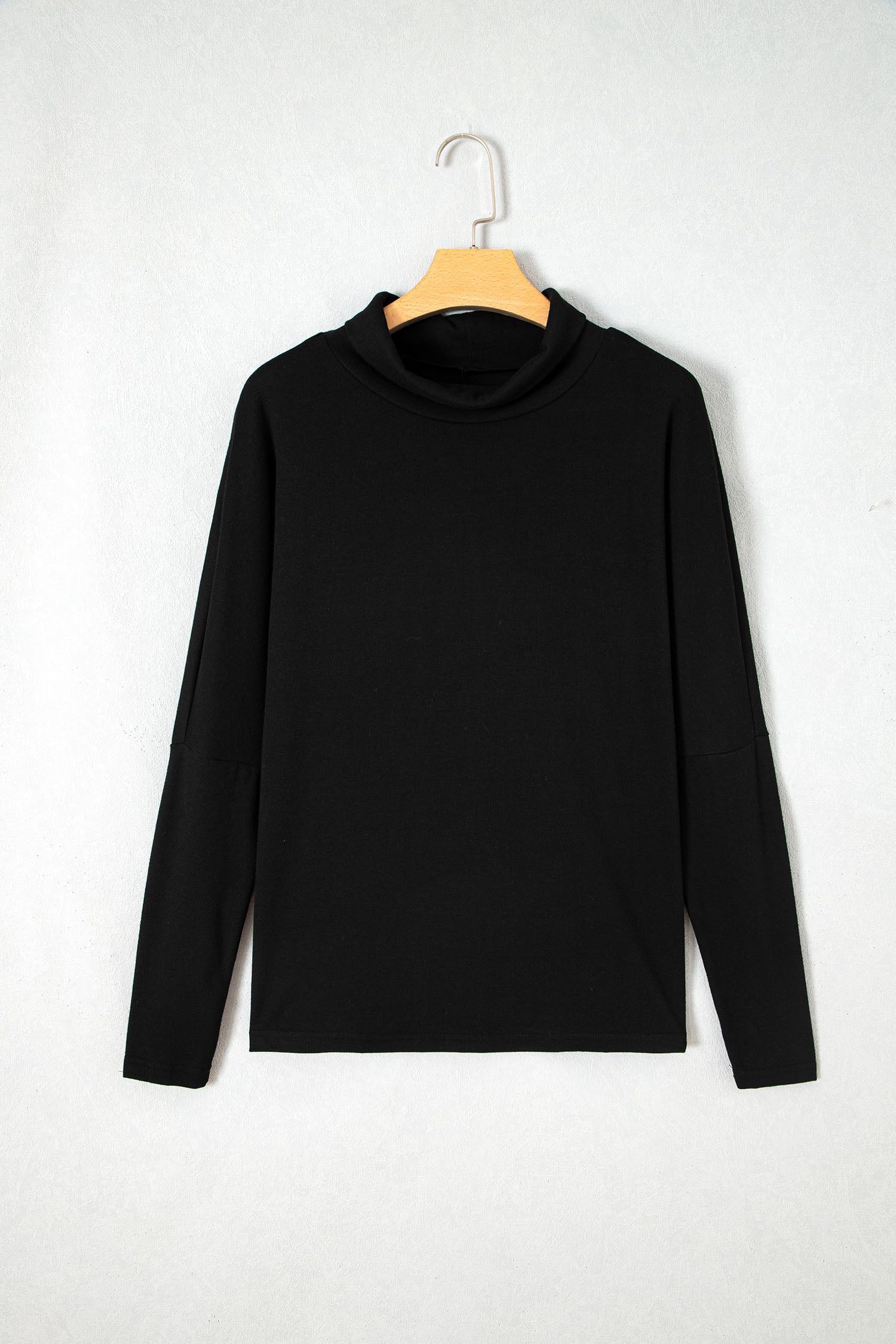 Smoke Gray High Neck Long Sleeve Top