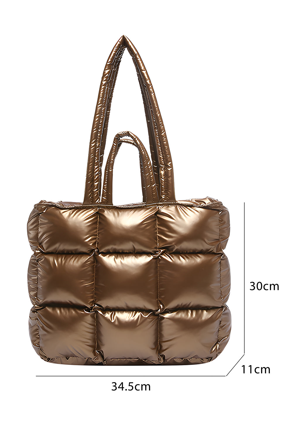 Gold Quilted Padded Tote Bag