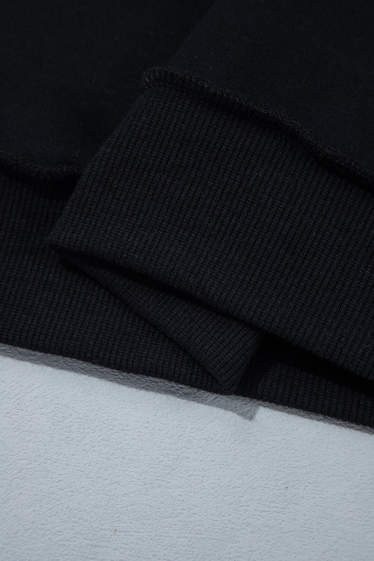 Black Oversize Drop Shoulder Reversible Mock Neck Sweatshirt