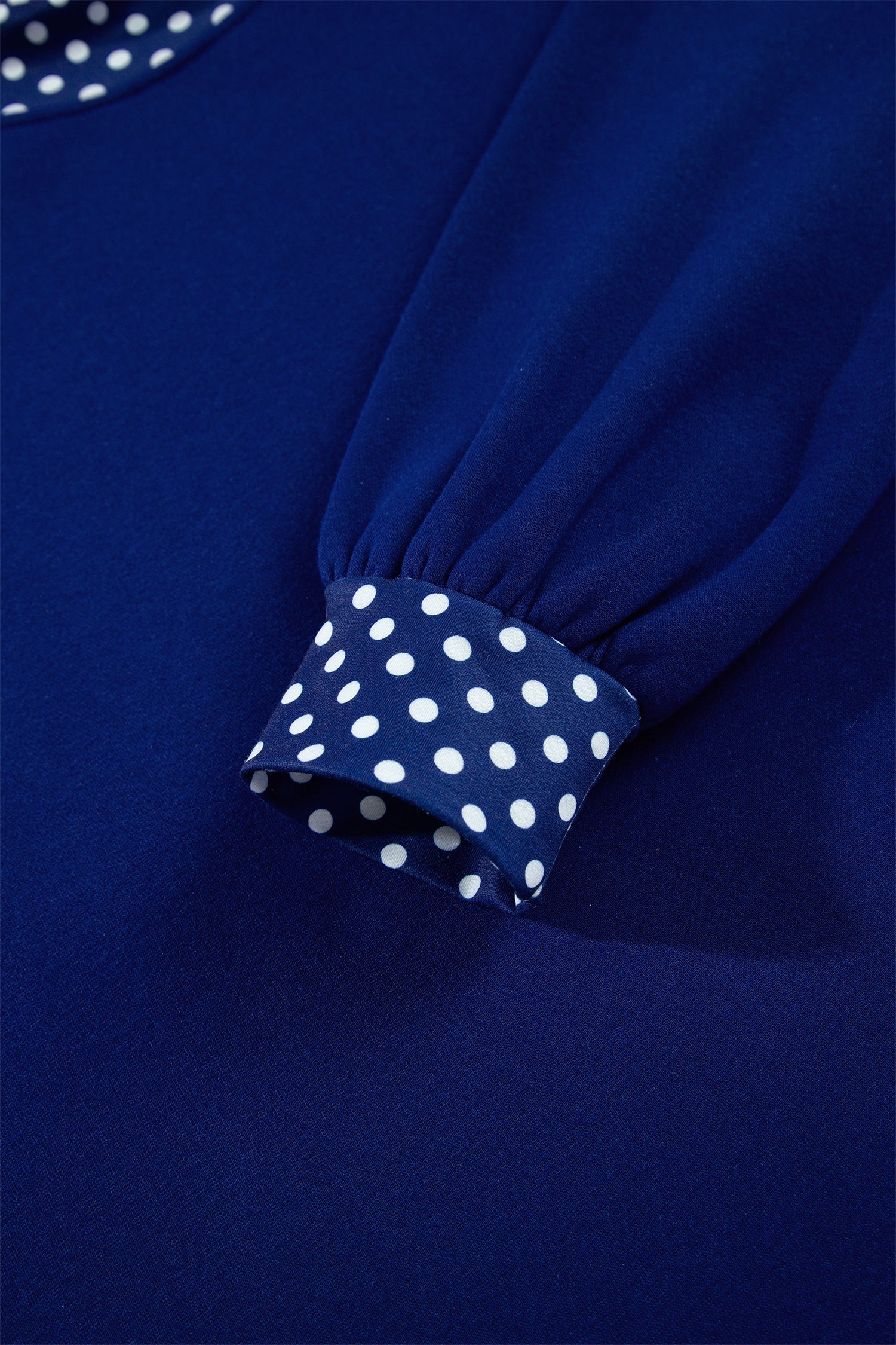 Dark Green Colorblock Polka Dot Contrast Trim Oversized Sweatshirt