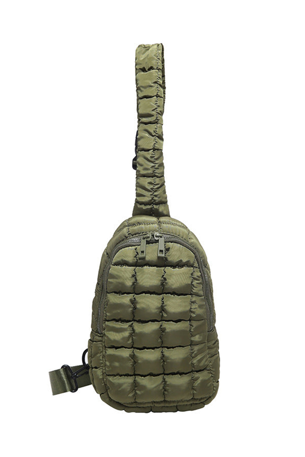 Black Plain Puffer Quilted Crossbody Bag