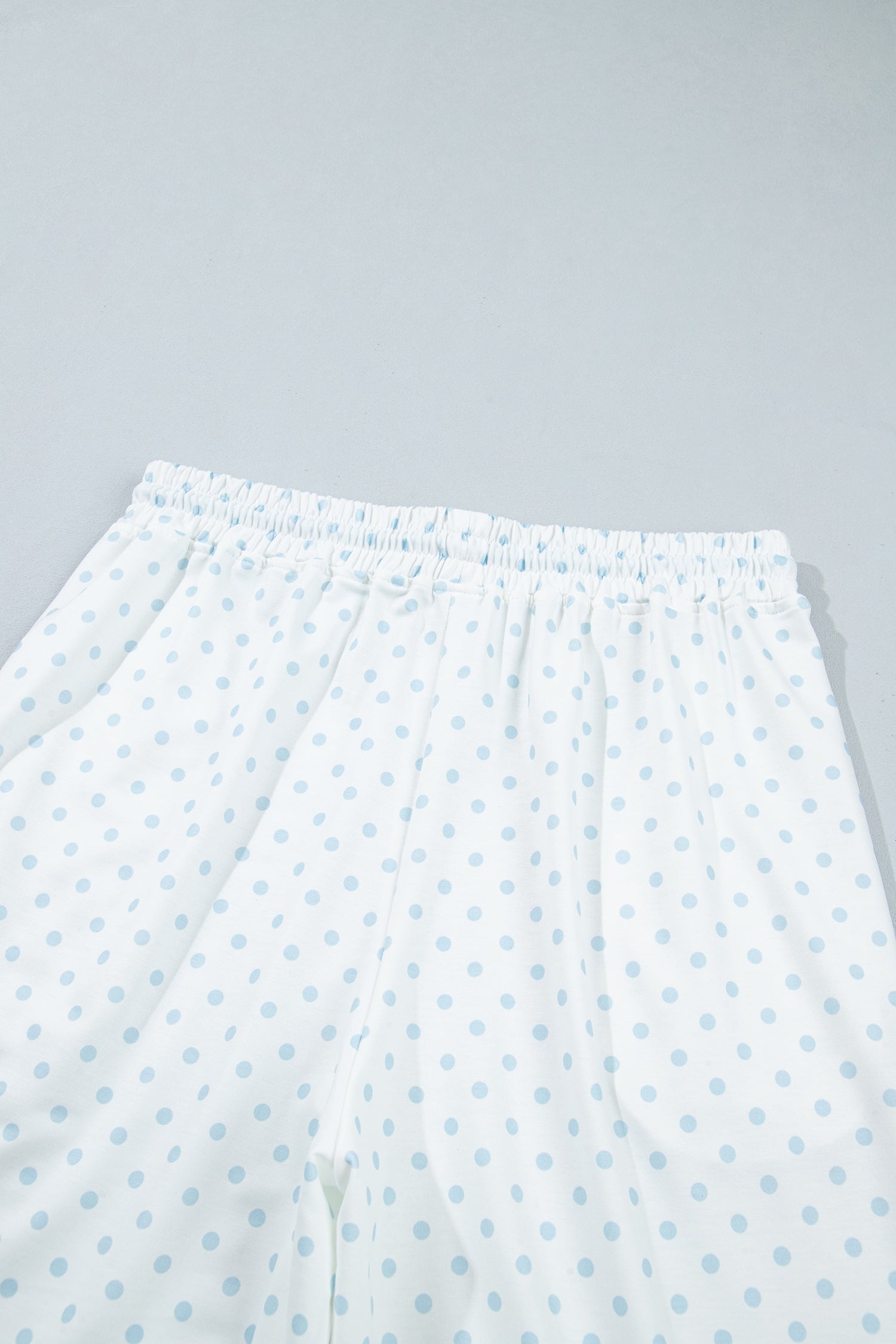 Khaki Polka Dot Patchwork Colorblock Long Sleeve Casual Two Piece Pants Set