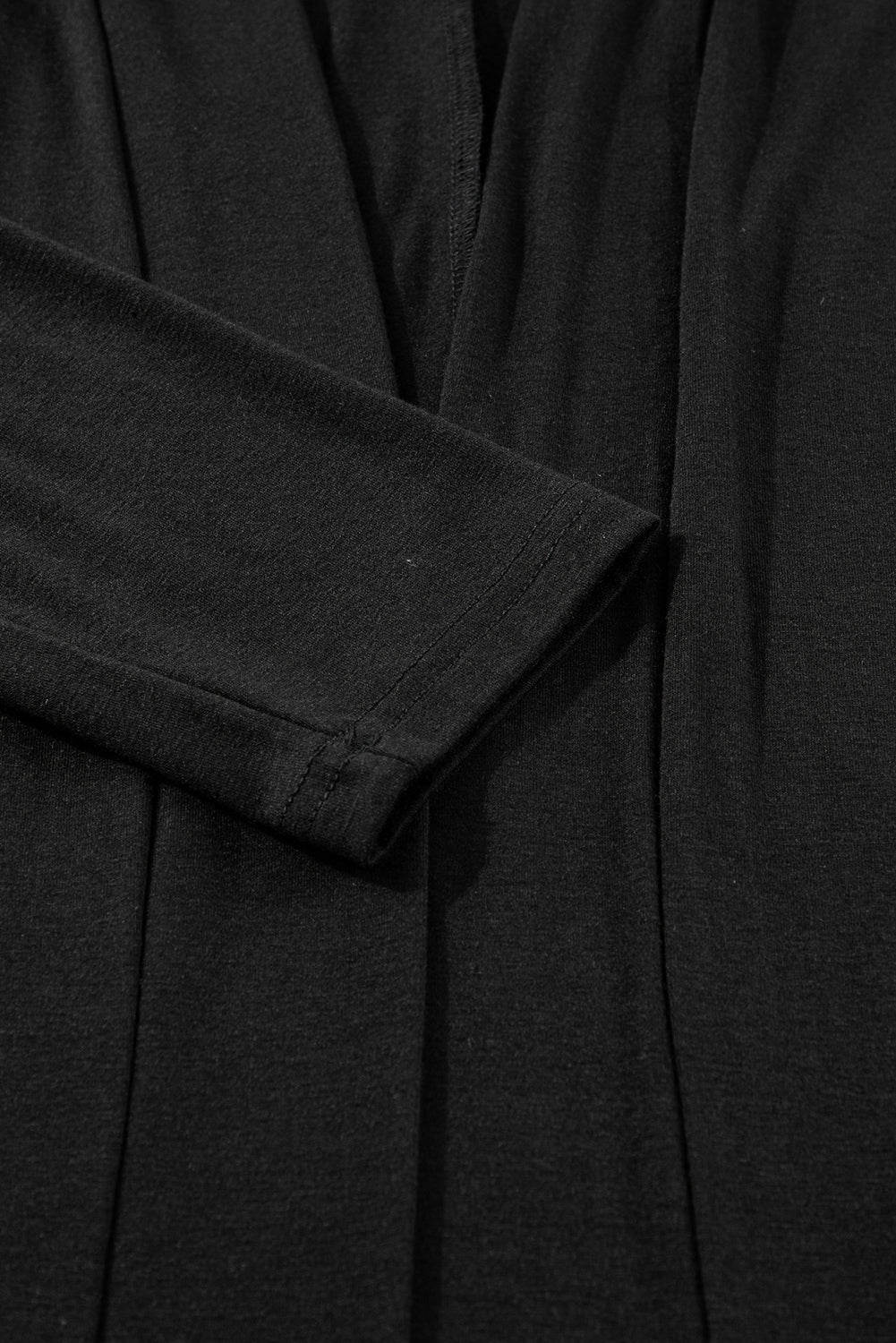 Black Split Long Cardigan and Skinny Pants Loungewear Set