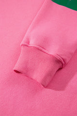 Sachet Pink Slogan Print Round Neck Long Sleeve Sweatshirt