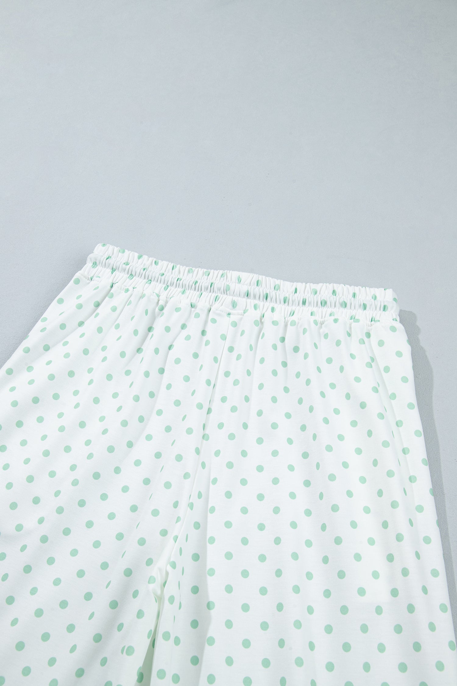 Khaki Polka Dot Patchwork Colorblock Long Sleeve Casual Two Piece Pants Set