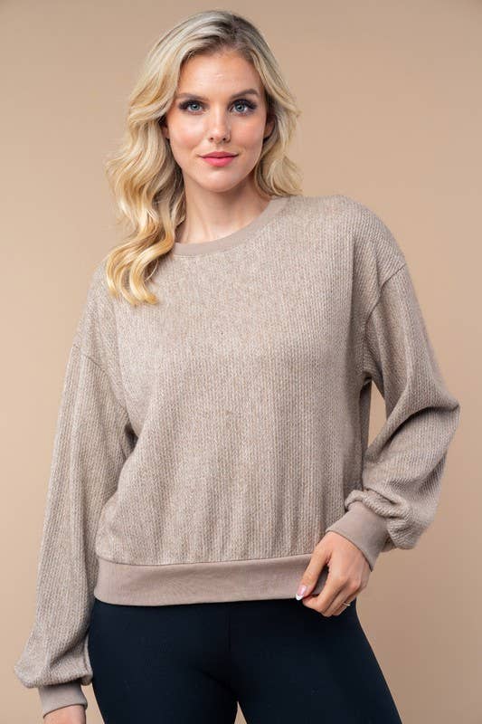 Long Sleeve Solid Knit Pullover