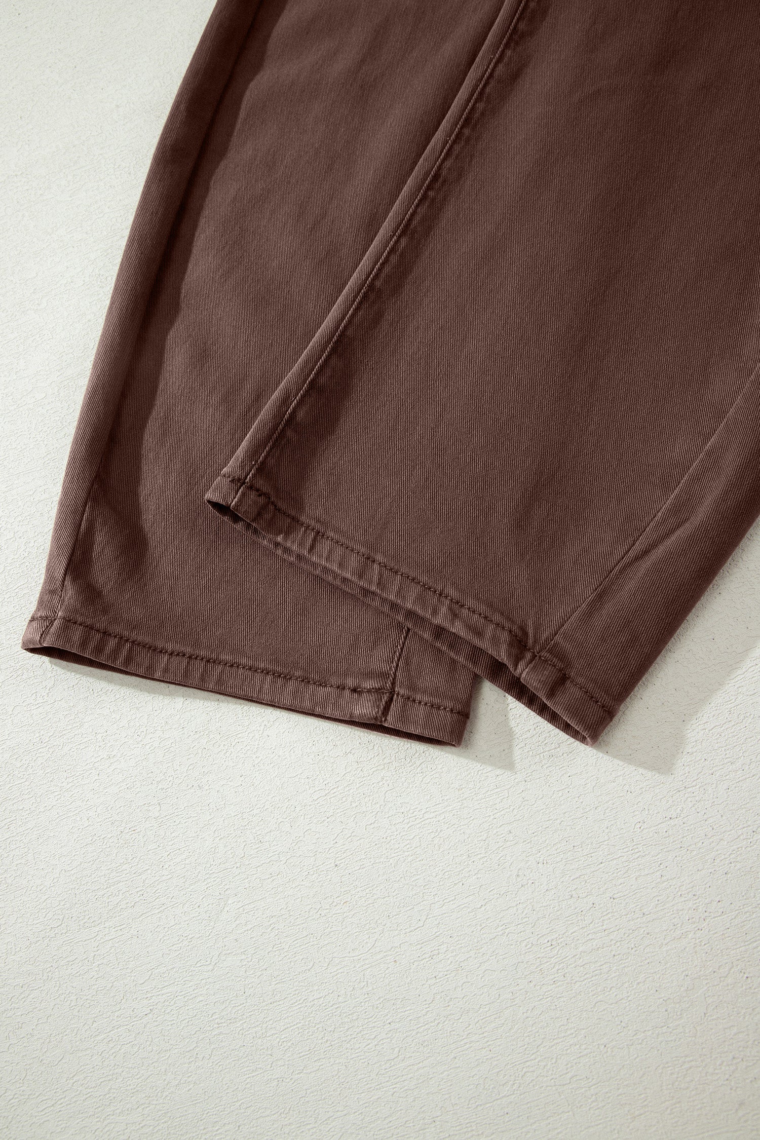 Beau Blue Solid Color Square Patch Pocket Ankle-length Barrel Jeans