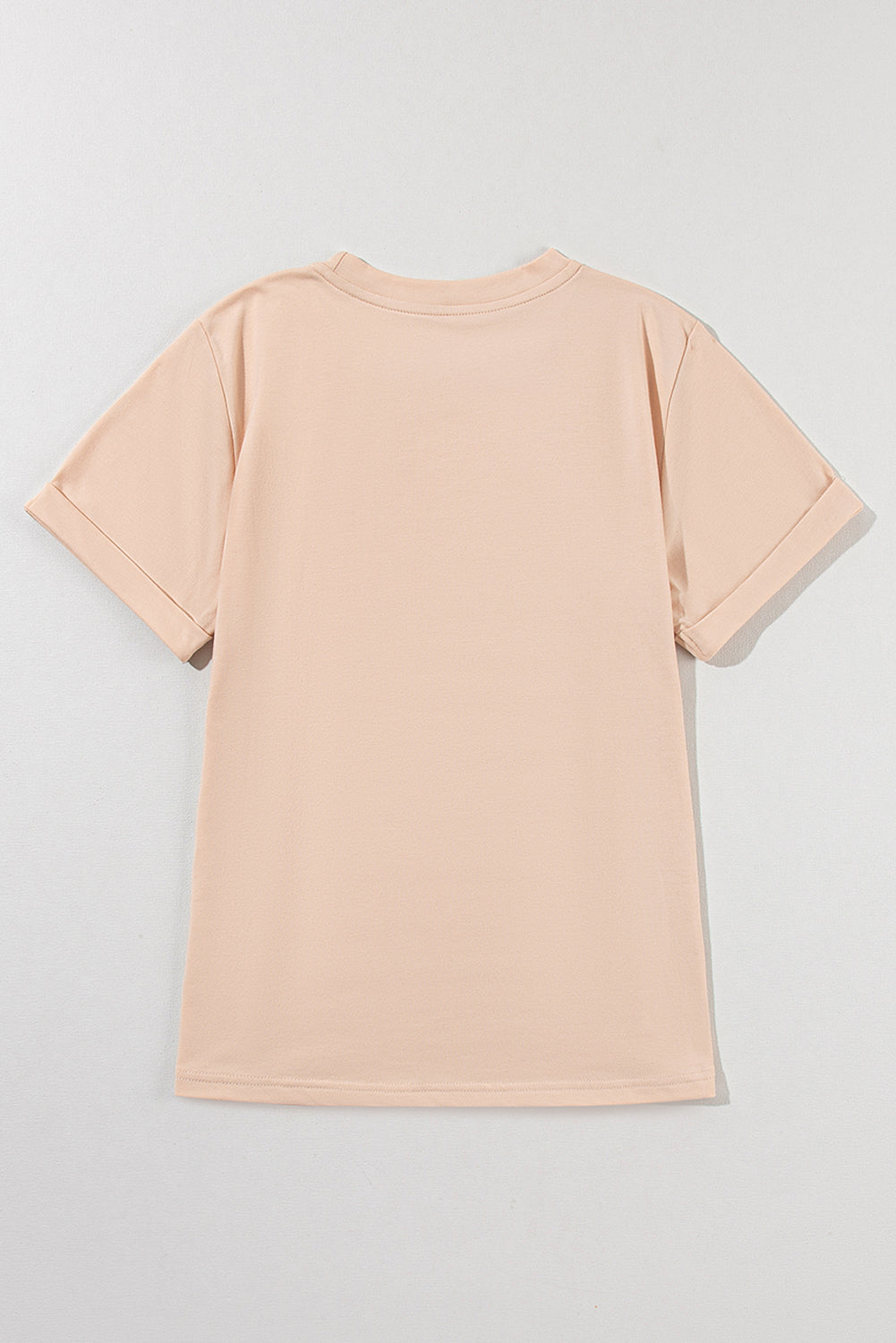 Yellow Cream Casual Plain Crew Neck Tee