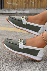Blackish Green Stitching Patchwork Casual Shoes
