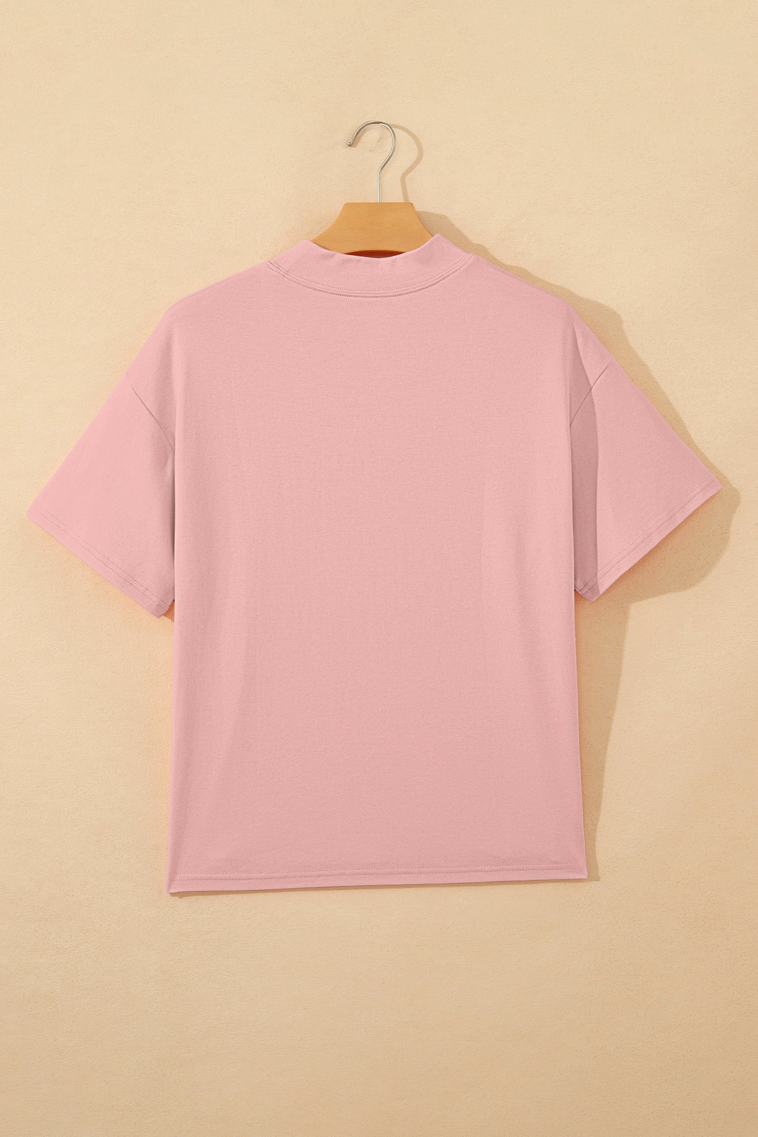 Dark Blue Solid Color High Neck Oversize Tee