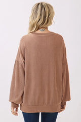 DUNE Leopard Print Colorblock Ribbed Knit Top