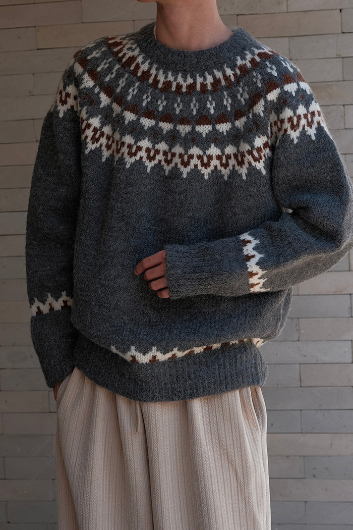 Retro Contrast Color Sweater Knitwear