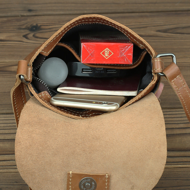 Retro Simple Leather Crossbody Bag