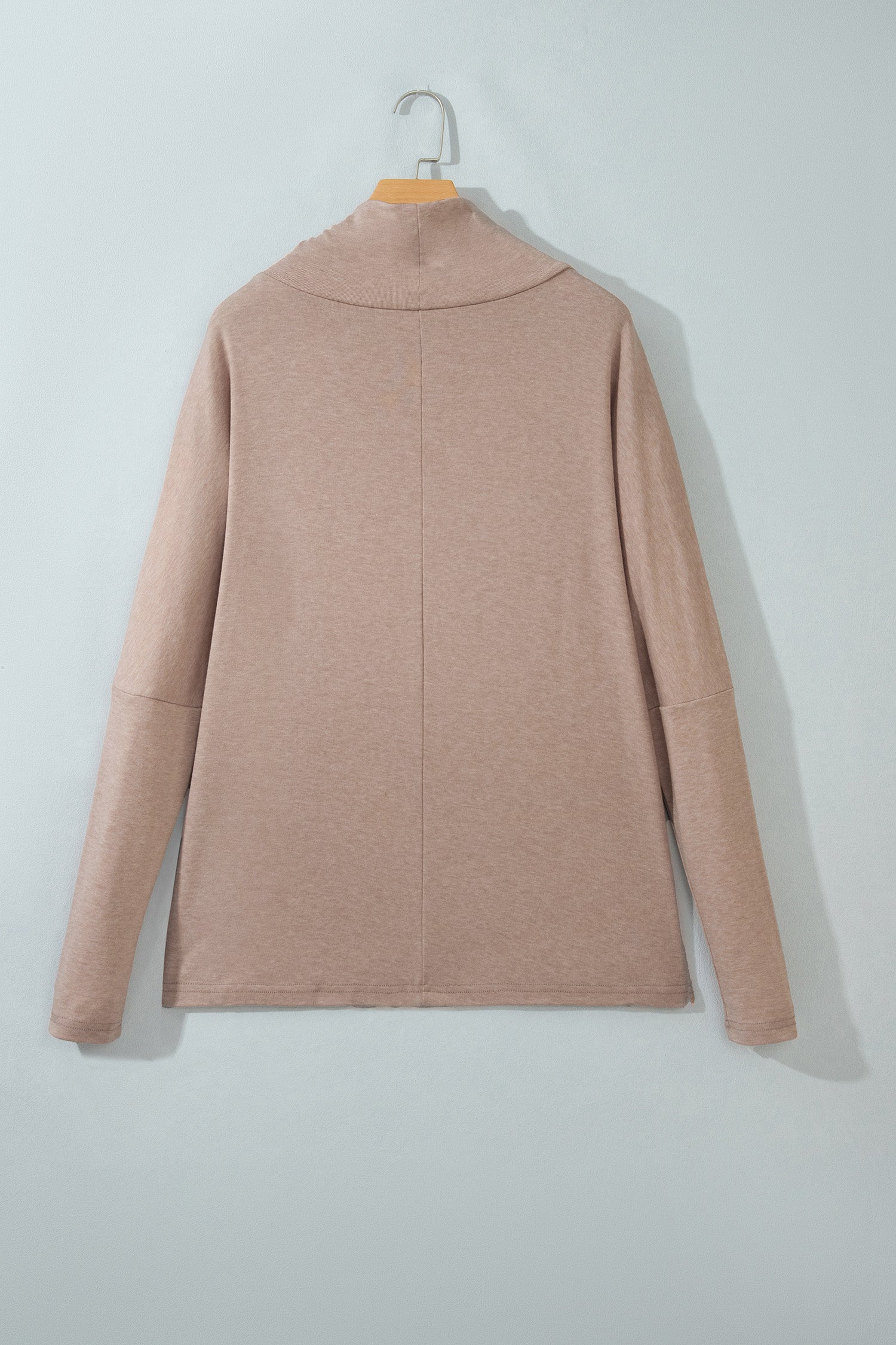 Smoke Gray High Neck Long Sleeve Top