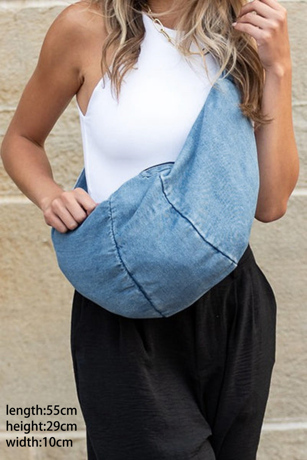 Dusk Blue Denim Crossbody Bag