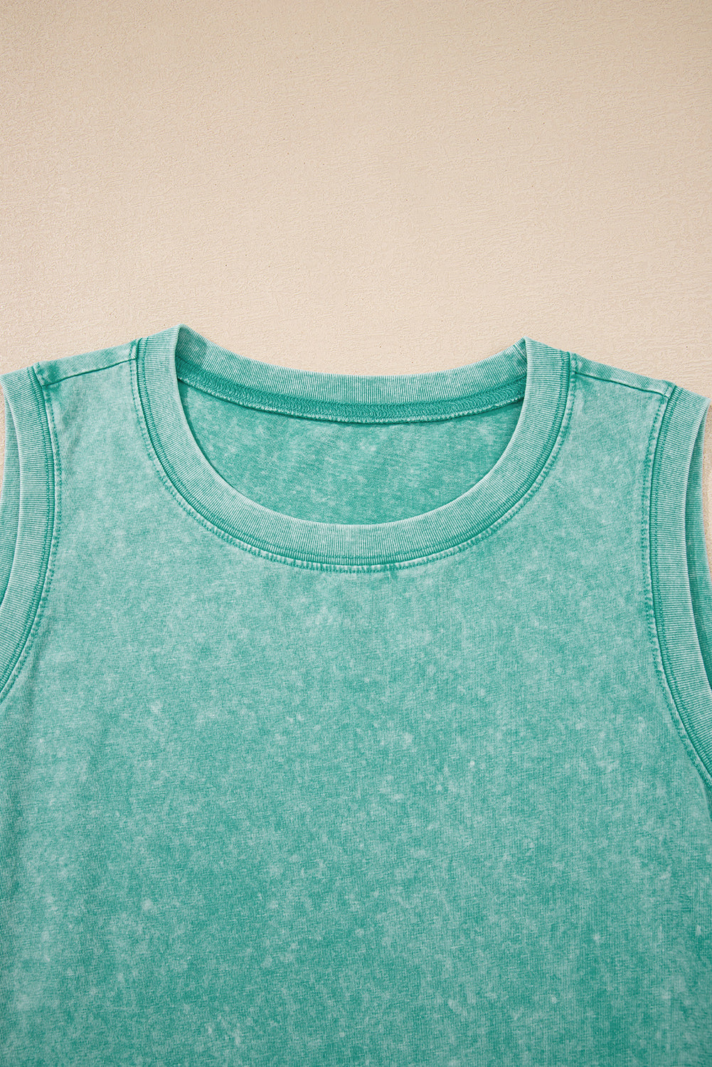 Sea Green Mineral Wash Pocket Tank Mini Dress