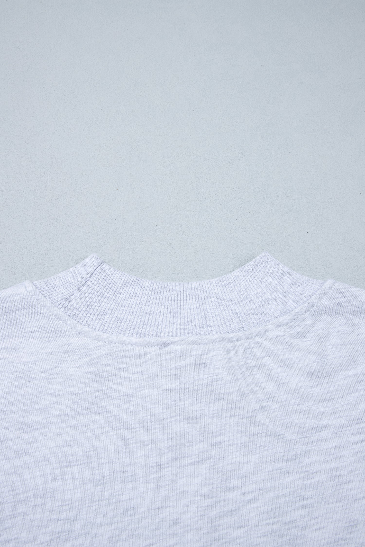 Light Grey High Neck Embroidered Checkered Letter Game Day Sweatshirt