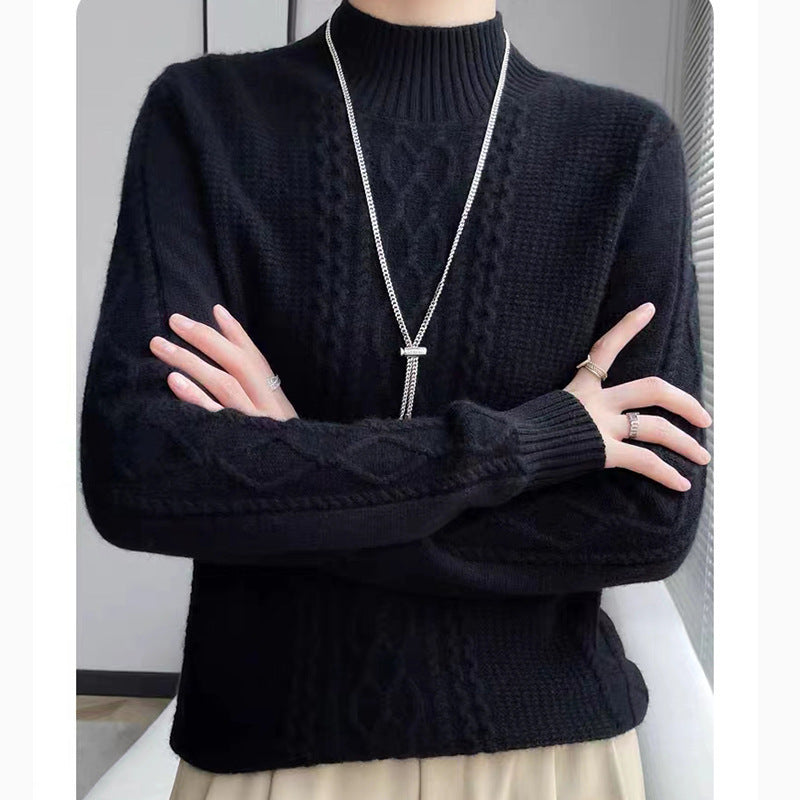 Half Turtleneck Sweater New Soft Glutinous Loose Sweater