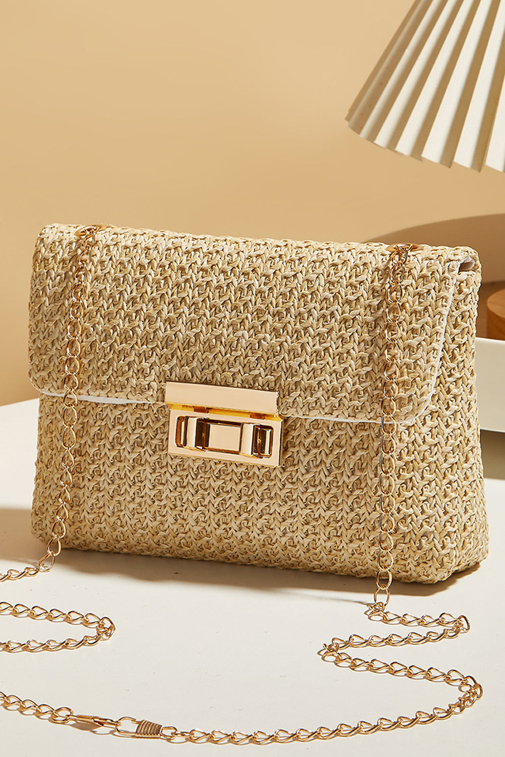 Camel Boho Woven Casual Shoulder Bag