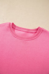 Sachet Pink Slogan Print Round Neck Long Sleeve Sweatshirt
