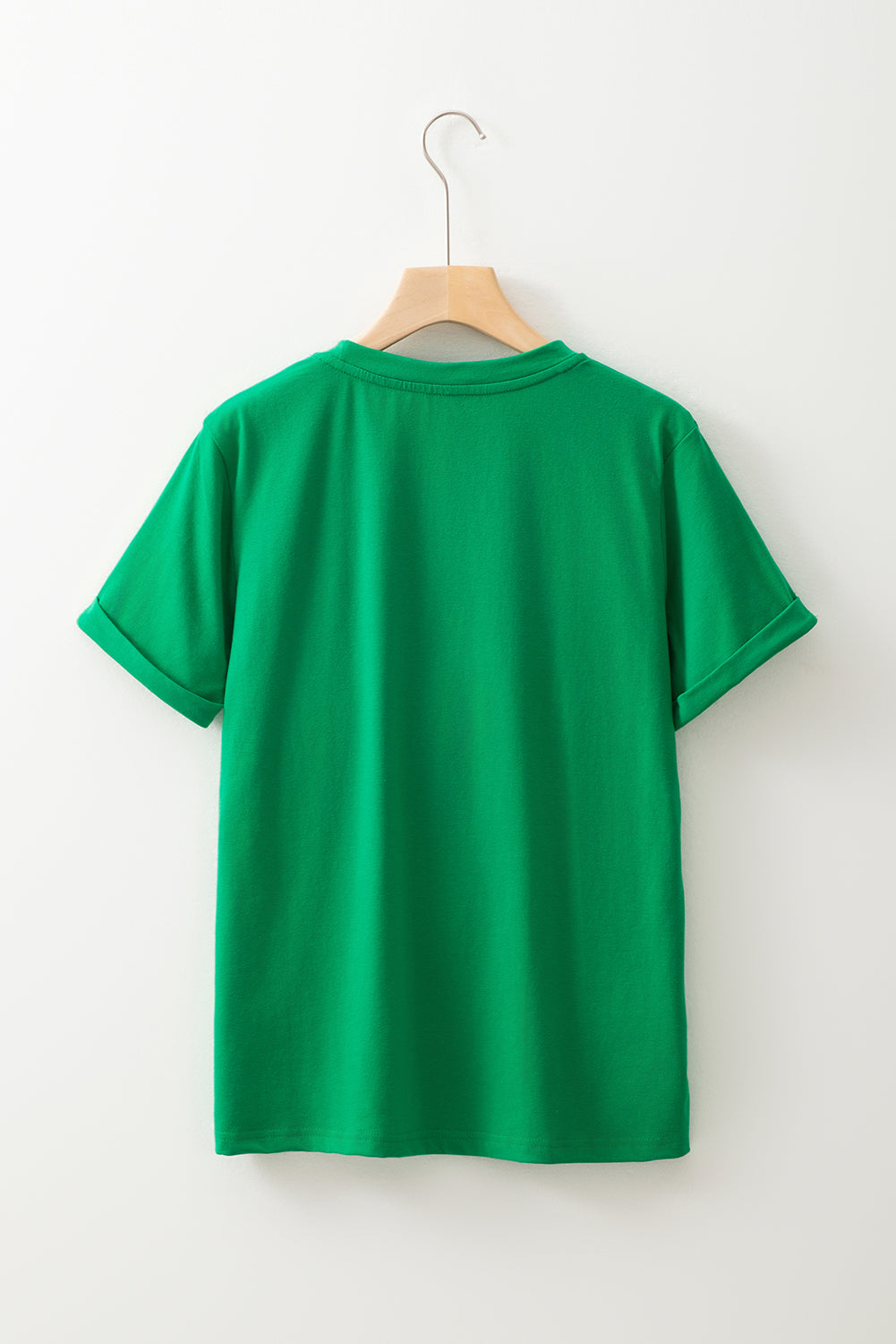 Yellow Cream Casual Plain Crew Neck Tee