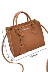 Camel Minimalist PU Leather Handle Shoulder Bag
