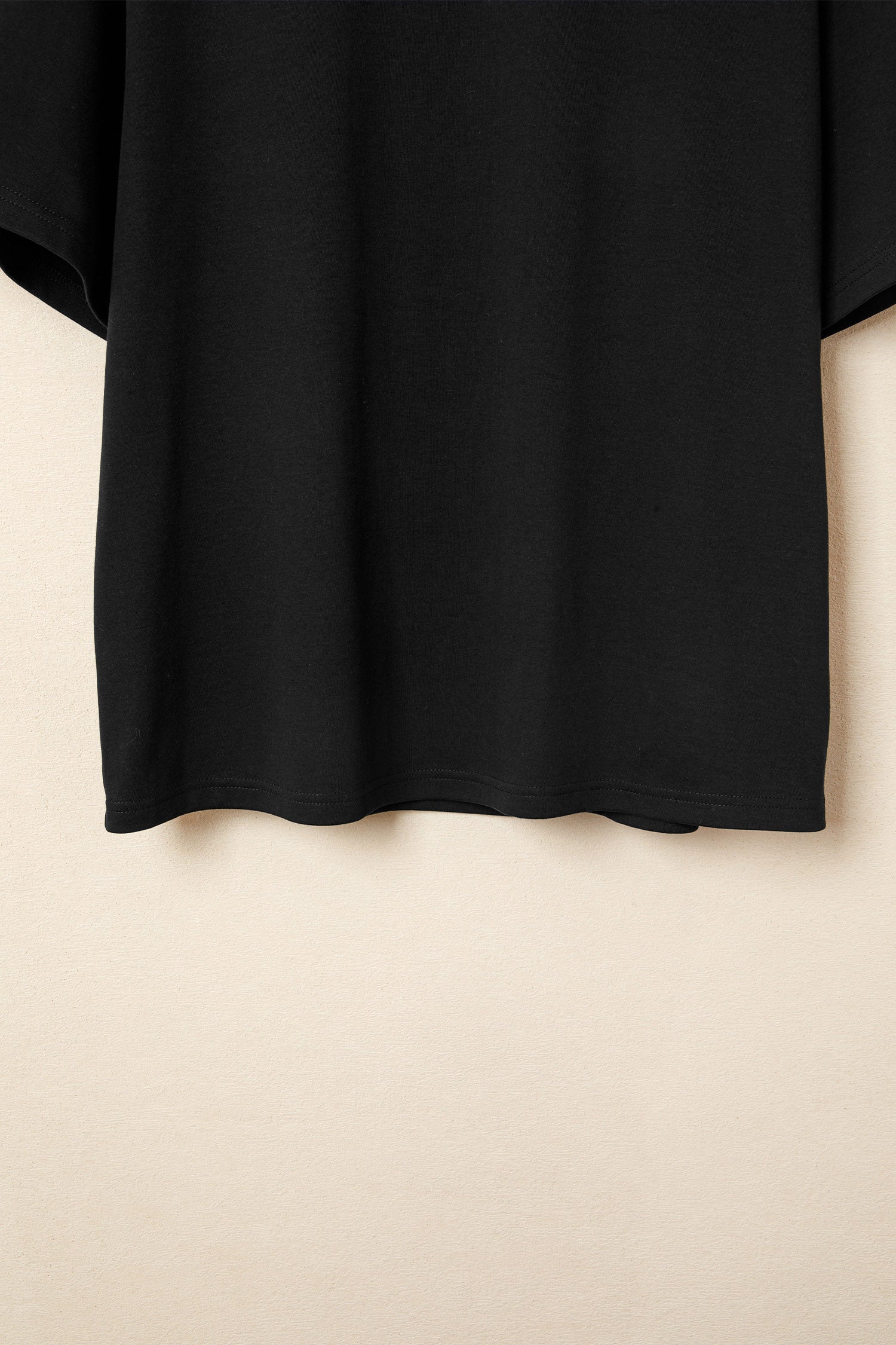 Dark Blue Solid Color High Neck Oversize Tee
